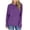 Purple, variant on WREESH Womens Fashion Crewneck Sweatshirts Solid Color Comfortable Long Sleeve Casual T-Shirt Blouse Pullover Black