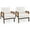 Brown, variant on Gymax Set Of 2 Mid Century Modern Accent Chair Living Room Armchair w/ Rattan Arms Brown