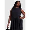 thumbnail image 3 of ELOQUII Women's Plus Size Boat Neck Flare Midi Dress, 3 of 3
