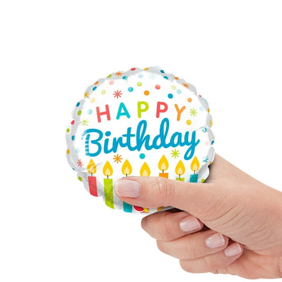 4 inch Birthday Candles Mini Shape (Air-Fill Only) Foil Mylar Balloon - Party Supplies Decorations