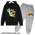thumbnail image 1 of Marios-bros-chaqueta deportiva con capucha para niños y niñas, ropa informal de primavera y otoño, con pantalones de chándal, a la moda, de 4 a 14 años, 2022, 1 of 1