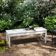 thumbnail image 6 of Outsunny 47" 2-Person Outdoor Bench, HDPE Garden Bench Seat, Backless Slatted Patio Bench, Rot and Fade Resistant for Yard, Porch, Park, White, 6 of 9