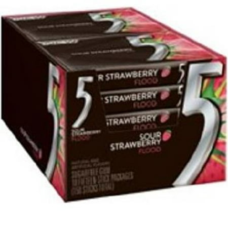 Product Of Wrigleys 5, Gum Strawberry Flood, Count 10 (15S) - Gum / Grab Varieties &