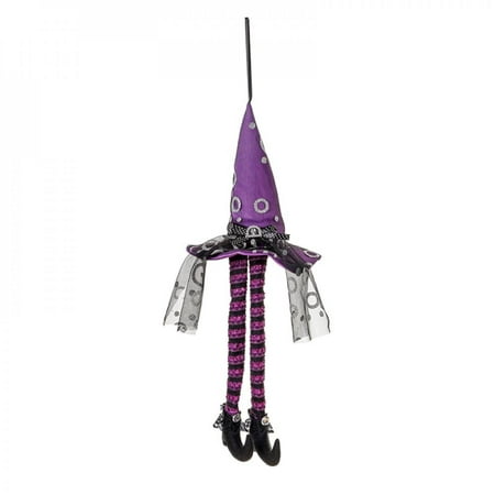 

Halloween Glowing Witch Hat Legs Pendant Ornaments Led Light Up Wizard Hat Long Leg Halloween Hanging Decoration For Home