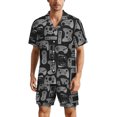 thumbnail image 1 of PRIYAL Video Game Controller Gadgets Mens Short Sleeve Pajama Set Satin Silk Sleepwear 2 Piece Pjs Loungewear, 1 of 6