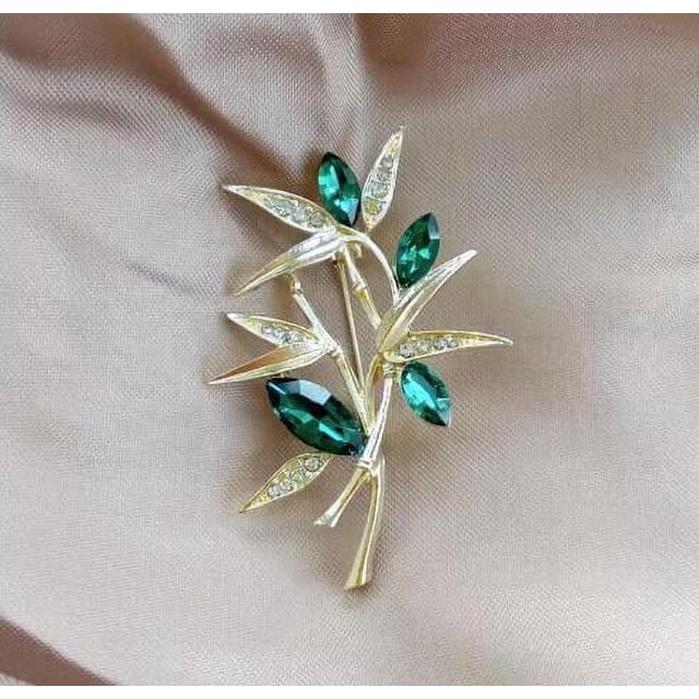 Broche de doble flauta de moda, broche de diamantes con destellos, broche de diamantes completo, broche de mujer, broche fijo para ropa, ramillete