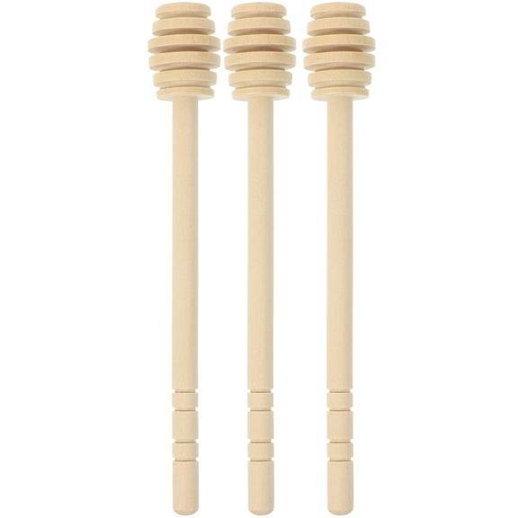 LEXSOMEO 3Pcs Wooden Honey Sticks Honey Jam Syrup Wooden Dipper Sticks Collecting Dispensing Drizzling Jam Stick