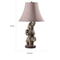thumbnail image 5 of Benjara 21" Accent Table Lamp- 3 Stacked Elephants- Linen Bell Shade Brown Gray, 5 of 6