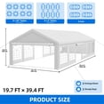 thumbnail image 2 of Dextrus 20x40 ft Outdoor Party Tent，Heavy Duty Event Tent with Reinforced Galvanized Frame, Spacious White Roof, Detachable Sidewalls & 4 Storage Bags, 2 of 10