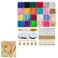 thumbnail image 3 of 485 Pcs Perles Plates Rondes en Argile Polymère Colorées avec Étui de Rangement à 24 Compartiments Disque Guirlande de Perles Kit d'Accessoires Bricolage pour Bracelet Pendentif Collier, 3 of 9