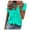 Mint Green, variant on Women's 2025 V Neck Short Sleeve Shirt Solid Color Casual Tshirt Top Lightweight Comfortable Blouse for Summer Office Daily Wear