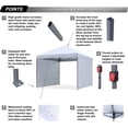 thumbnail image 4 of ABCCANOPY 10ft x 10ft Easy Pop up Outdoor Canopy Tent With 2 Side Walls, White, 4 of 5