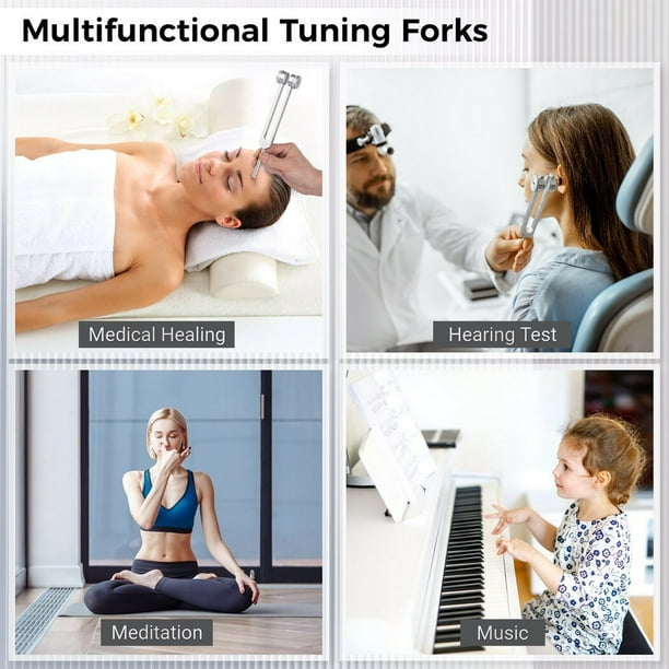Juego De Diapasones Curativos - Frecuencias 128 Hz, 256 Hz, 512 Hz Para Terapia De Sonido Y Chakras