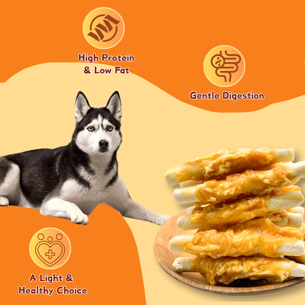 ComfyCradle Chicken & Calcium Milk Sticks Dog Treats, Dental Chews for Strong Bones, High-Protein Chews, 2.65 Pound