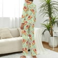 thumbnail image 3 of Top-kevin Womens Pajamas Set Croissant Pancake Strawberry Soft Long Sleeve Sleepwear Button Down Sets, 3 of 6