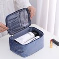 thumbnail image 5 of Bolso del maquillaje del terciopelo con los bolsos cosméticos de la manija con el tenedor del cepillo del maquillaje, 5 of 5