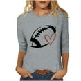 thumbnail image 2 of Fznquz Crewneck Shirt Women Game Day Gray 3/4 Sleeve Shirt Funday Sunday Spring Fall Casual Women's Fashion M, 2 of 4