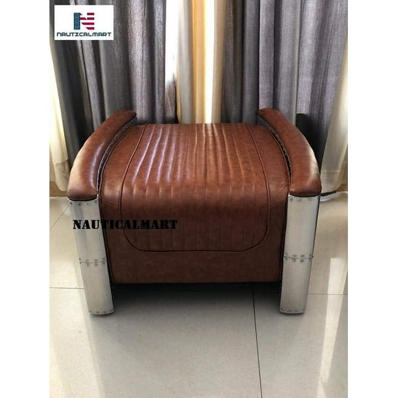 Nauticalmart Aviator Ottoman Chair Mid Century Vintage Industrial Sofa