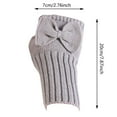 thumbnail image 2 of Xfvqtps Fingerless Gloves for Womens Bowknot Thumb Hole Medium Length Arm Warmer Knitting Crochet Solid Color Fashion Thermal Warm Winter Mittens Yellow, 2 of 4