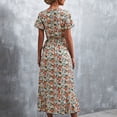 thumbnail image 4 of Vestido Cruzado Floral Mujer Vestido Cruzado Floral Cuello En V Cintura Cinturón Manga Con Volantes Dobladillo Asimétrico Vestido Largo De Verano Negro Rojo M ANGGREK Otros, 4 of 6