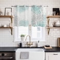 thumbnail image 2 of Aqua White Kitchen Curtains Small Short 39 Inch Length, Abstract Grey Chrysanthemum Flower Floral Grommet Top Bedroom Living Room Curtains, Light Filtering Cafe Curtain Drapes 2 Panels Set 55''x39'', 2 of 9