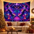 thumbnail image 3 of Moth and Moon Phases Against Cosmic Sky, Mystical Gothic for Dark Art Lovers, Psychedelic Decor Art, Halloween Gift, Tapestry Wall Hanging for Bedroom and Living Room, 3 of 7