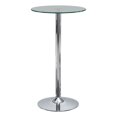thumbnail image 1 of Coaster Table de Bar Ronde Moderne en Métal avec Dessus en Verre, Chrome, 1 of 5