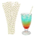thumbnail image 2 of Vibrant Party Straws Bulk Individually Wrapped, 100 Count Colorful Striped Paper Straws for Drinks, Desserts, Cocktails, and Bar Decor, Eco-Friendly Biodegradable Straws (100 ct), 2 of 9