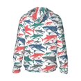 thumbnail image 2 of Goofa Colorful Shark Printed Women's UPF 50+ Sun Protection Hoodie Jacket Lightweight Long Sleeve Sun Shirt for Women with Pocket Hiking Outdoor-3X-Large, 2 of 9