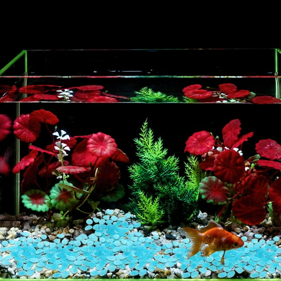 KALLORY 200Pcs Aquarium Décor Rocks Resin Fish Tank Accessories