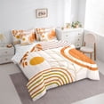 thumbnail image 3 of Castle Fairy Brown Orange Stripes Twin Bedding Sets,Geometric Bedding Comforter Set, 3 of 8