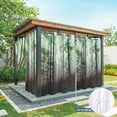 thumbnail image 4 of 1 Panel Outdoor Curtains for Patio Waterproof 54"x95" Teal Forest Weatherproof Privacy Outsides Curtains, Vintage Foggy Woods Tree Mysterious Grommet Thermal Drapes for Cabana Porch Pergola, 4 of 8
