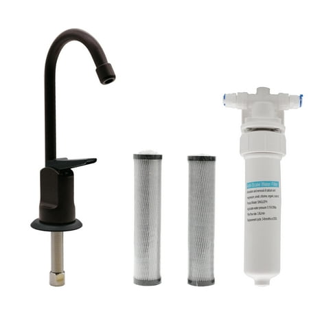 Westbrass C0127-12 6" Touch-Flo Style Pure Cold Water Dispenser Faucet Kit with Under Sink In-line Filter Unit and 2-Pack Replacement Cartridges, Oil Rubbed Bronze