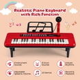 thumbnail image 4 of Costway 37 Keys Kids Piano Keyboard Portable Musical Toy with Microphone & Music Stand Red, 4 of 9