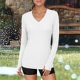 thumbnail image 4 of Chandails à Manches Longues pour Femmes, Chandails de Protection Solaire pour la Randonnée, le Camping et l'Entraînement, Col en V, Chandails Amples, Hauts, 4 of 6