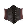 thumbnail image 1 of Cinturón Waspie atado para mujer, corsé ajustable elegante a la moda de PU, cinturón elástico para trabajo de oficina, café, 1 of 5