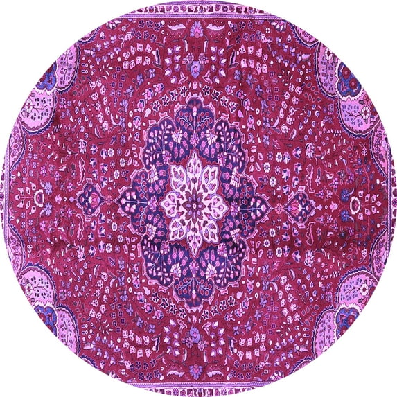 Ahgly Company Indoor Round Persian Purple Traditional Area Rugs, 5' Round