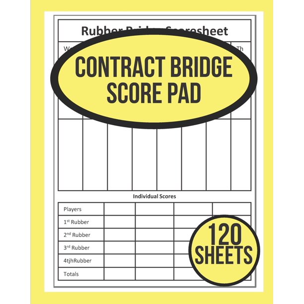 Contract Bridge Scoring Pads : 120 Contract Bridge Score Sheets: Bridge ...