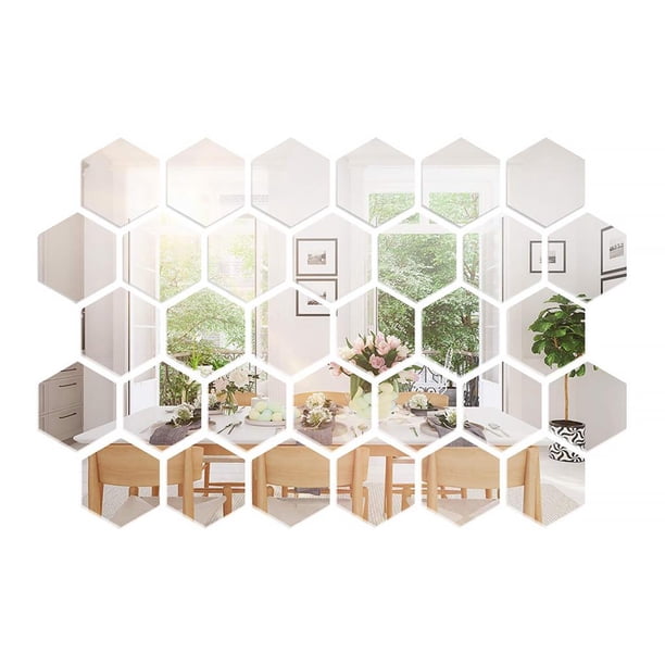 Moyic Adhesivo acrílico para pared de 32 Uds., adhesivo transparente para azulejo de espejo, adhesivos para pared autoadhesivos 3d Decoración del hogar 18*9*3.5 cm Moyic HA024893-01
