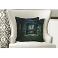 thumbnail image 4 of Ambesonne Gothic Throw Pillow Cover 2 Pack, Dark Haunted Castle, 20", Green Grey, 4 of 6