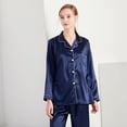 thumbnail image 6 of 2Pcs Women Satin Silk Sleepwear Pyjamas Set Pijama Suit Female Sleep Two Piece Set Loungewear Plus Size, 6 of 10