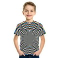 thumbnail image 2 of Bobifish Little Boys Optical Illusion T-Shirt All Over Print Short Sleeve Crewneck Tee Summer Cool 3D Graphic Top, 2 of 3