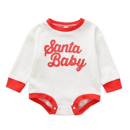 

nsendm Infant Dress Boys Newborn Infant Baby Girls Boys Autumn Patchwork Letter Christmas Long Teal Baby Boy Clothes White 18-24 Months