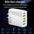 thumbnail image 4 of pitrice 65W PD Charger USB Smartphone Charging Adapter with Type-C PD+3USB Cell Phone Chargers & Power Adapters, 4 of 7