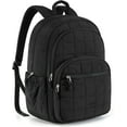 thumbnail image 1 of LHSHID College Laptop Backpack, Travel Backpack for Women, Quilted Casual Daypack, Water-Resistant Bookbag for 15.6 Inch Laptop, Black, 1 of 8