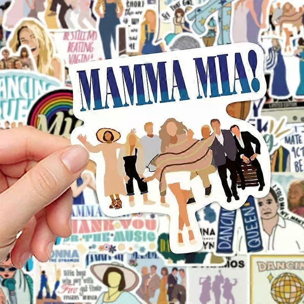 50 pcs Music Movie Mamma Mia Hydro Flask Graffiti Luggage Laptop Phone Stickers