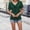 Green, variant on YHAJDS Women's Plus Size Tops Short Sleeve Round Neck Ruffle Solid Color Loose Blouse