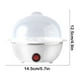 thumbnail image 3 of Minicocedor de Huevos para Huevos Duros y Blandos - Capacidad para 7 Huevos, Apagado Automático, Acero Inoxidable y Plástico, Fácil de Limpiar, Vaporera Eléctrica Compacta para El Desayuno, Blanco/Am, 3 of 6