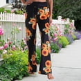 thumbnail image 3 of Pantalones de cintura alta de pierna ancha pantalones de pierna ancha con cordón casual fibra de poliéster amigable con la piel para ir de compras para trabajar, 3 of 6