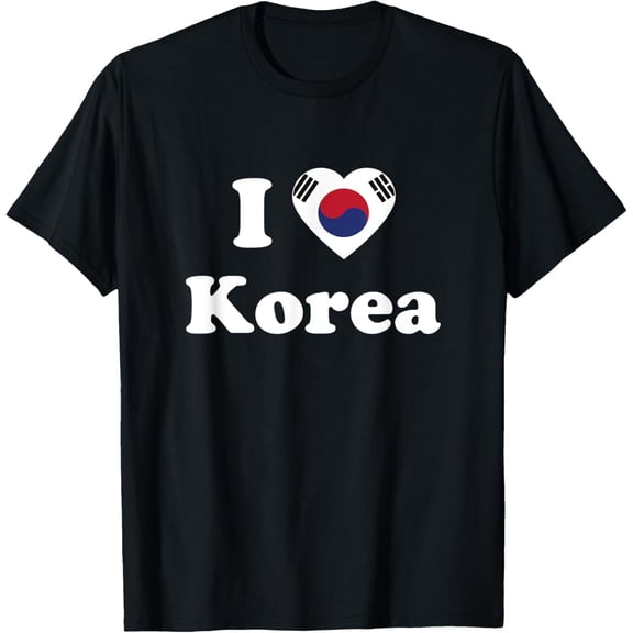 t-shirt I Love Korea I Heart Korea Korean T-Shirt mens,black,women,funny,journey,Crew Neck, Short Sleeve,custom clothing patterns.gift